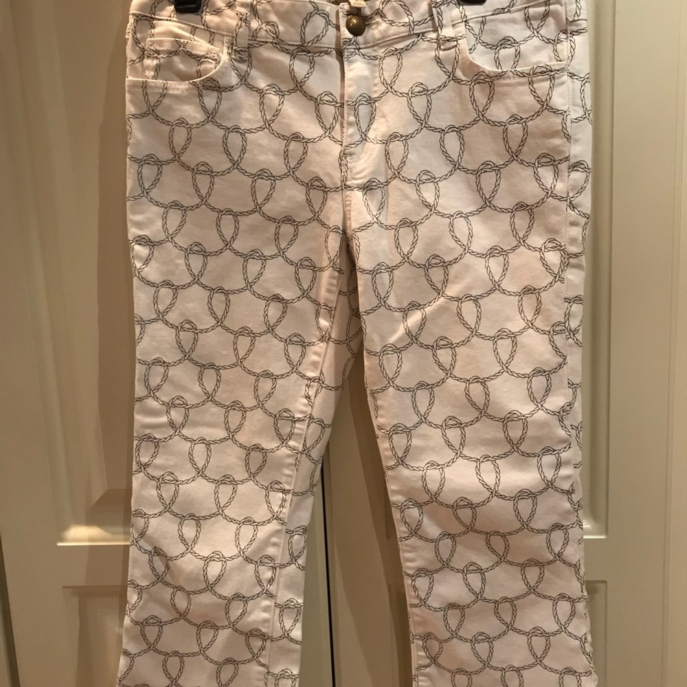 Nautical denim style cropped pants